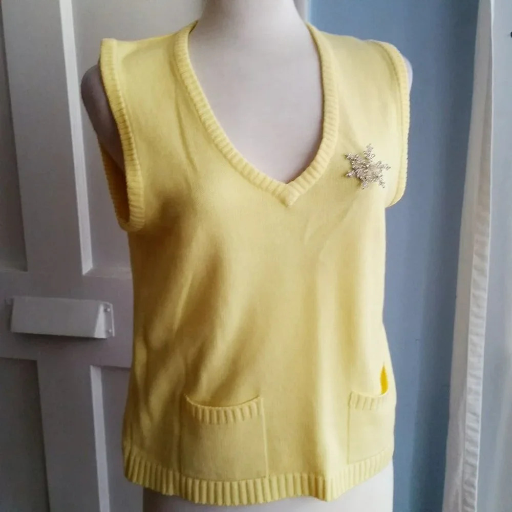 Vintage Sweater Vest • Sunny Yellow • Size Small/Medium